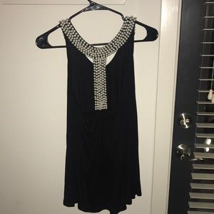 NWT Urban outfitters black tank w/pearls
